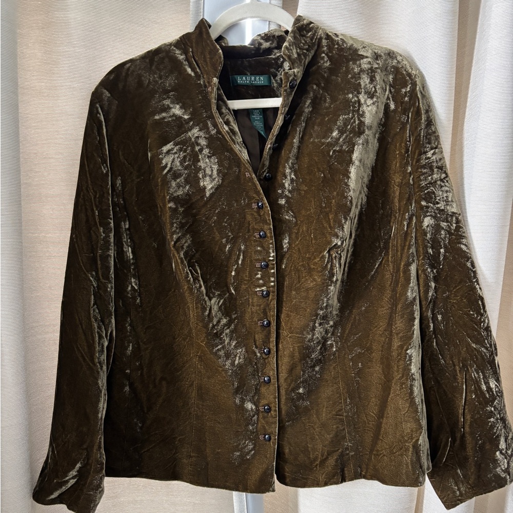 Ralph Lauren Velvet Shirt in Greenish brown